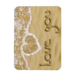 Imán "Te amo" Corazón escrito en arena