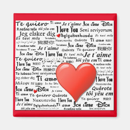 Imán Te amo en muchos idiomas