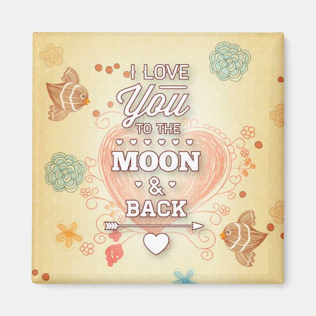 Imán Te Amo Hasta La Luna Y De Regreso (Frente)