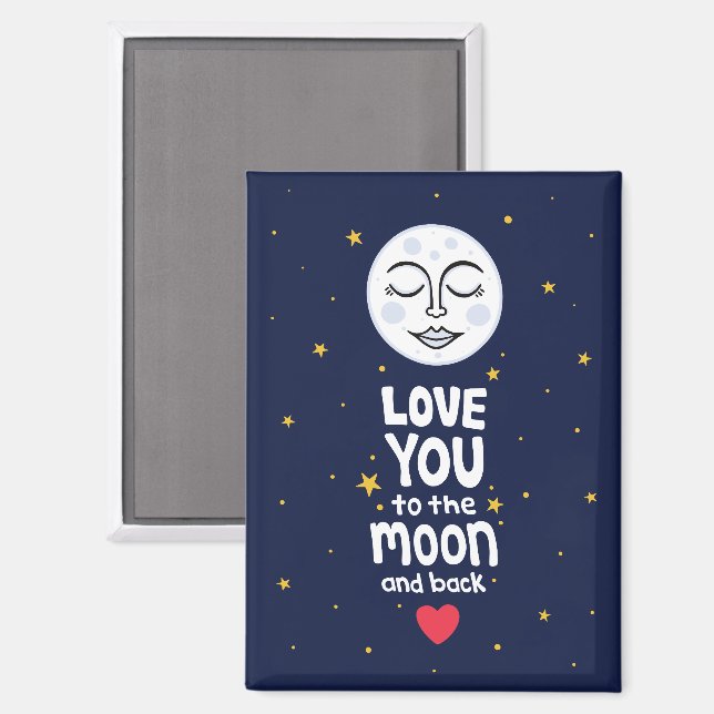 Imán Te amo hasta la luna y de vuelta (Anverso/Reverso)