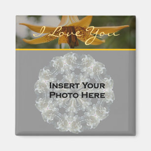 Imán Te Amo La Flor De Lily Foto Personalizada
