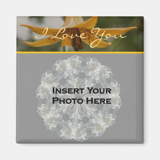 Imán Te Amo La Flor De Lily Foto Personalizada