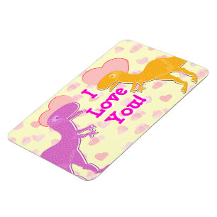 Imán Te amo los deliciosos dinosaurios T-Rex con corazó