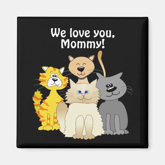 Imán Te amo, mamá de gatos, montones de gatos de Person (Frente)