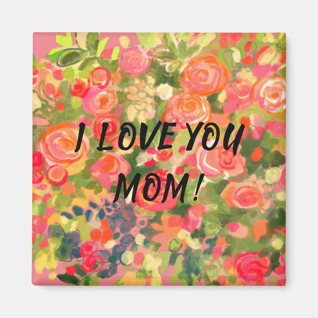 Imán TE AMO MAMÁ, Flores (Frente)