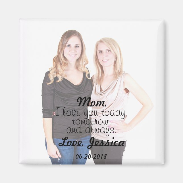 Imán Te Amo Mamá Mensaje Fotográfico (Frente)