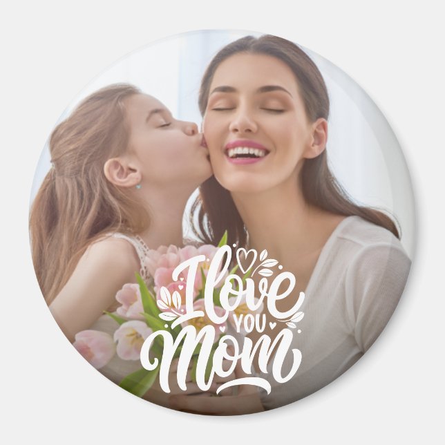 Imán Te amo, mamá Personalizado. (Frente)