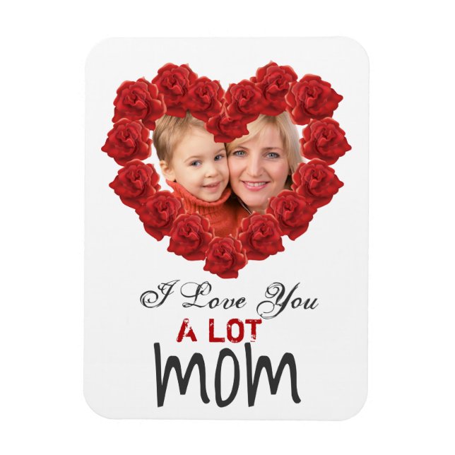 Imán Te amo mamá rosas personalizado foto Magnet (Vertical)