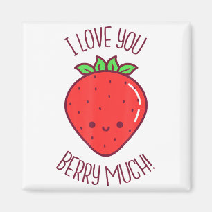 Imán Te Amo Mucho Fresa Kawaii San Valentín