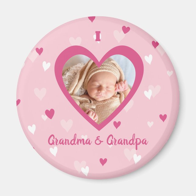 Imán Te Amo Personalizado Foto Corazones Valentine (Frente)