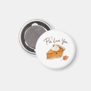Imán Te Amo Tarta de Acción de Gracias en Acuarela