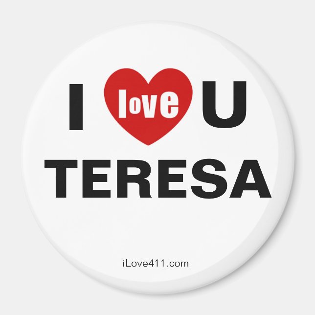 Imán Te Amo Teresa (Frente)