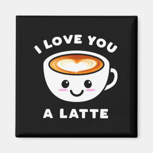 Imán Te Amo Un Latte Divertido Coração De Café Fofo Val