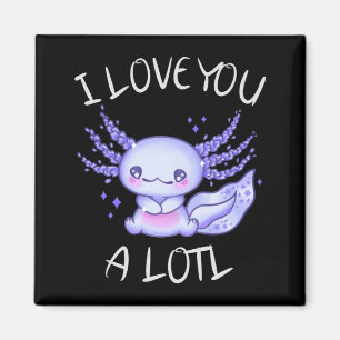 Imán Te amo un montón Axolotl en el amor Faux Canvas Pr