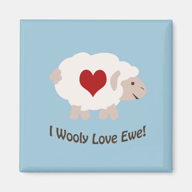 Imán ¡Te Amo Woolly! (Frente)