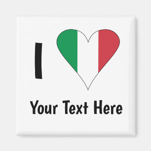 Imán Te (Corazón Bandera Italiana Ama) Tu Texto