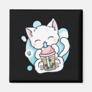 Imán Té de burbuja de té Boba Kawaii Anime japonés Neko
