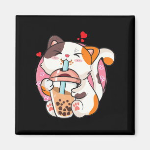 Imán Té de burbuja de té de Boba Tea Anime Kawaii Neko 