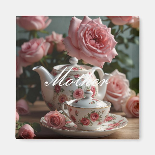 Imán Té de Rosa de Col Repollo Rosa  (Frente)