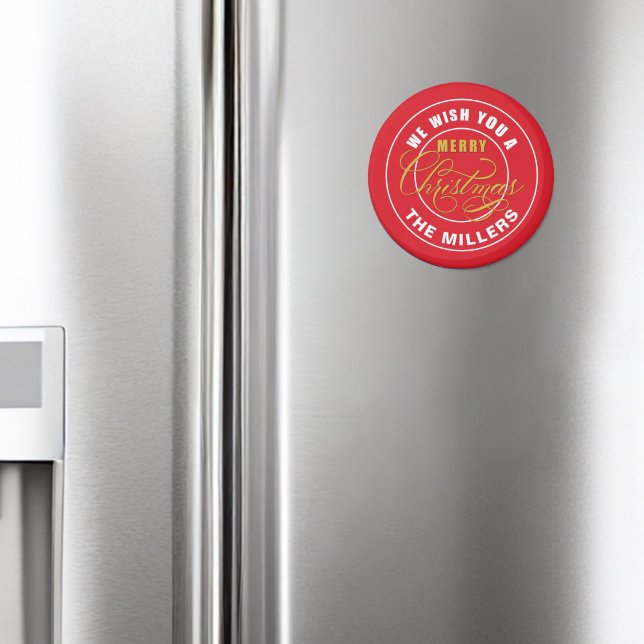 Imán Te deseamos un Feliz Navidad Red Custom Name (Subido por el creador)