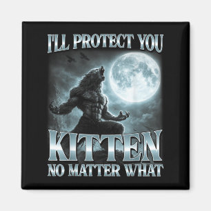 Imán Te Protegeré Gatito Qué Divertido Meme De Lobo Alf