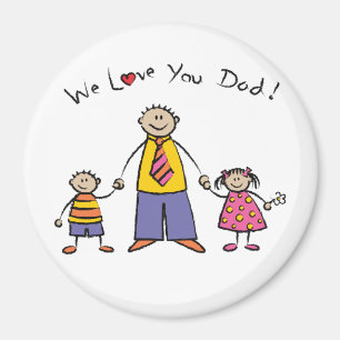 Imán Te queremos, papá, familia Personalizado, feliz dí