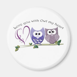 Imán Te quiero con Owl mi corazón Magnet