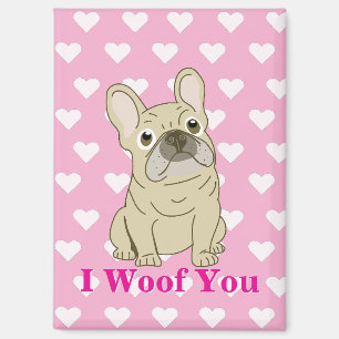 Imán Te quiero - corazones de Bulldog Francés