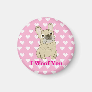 Imán Te quiero - corazones de Bulldog Francés