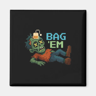 Imán Té Zombie de Pixel G Halloween Npc Jugador Meme 