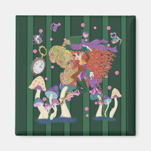 Imán Tea Fiesta Fairy, Vintage Watch y champiñones