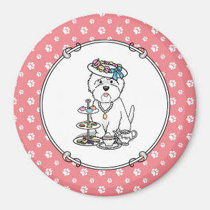 Imán Tea Fiesta Westie Dog West Highland White Terrier