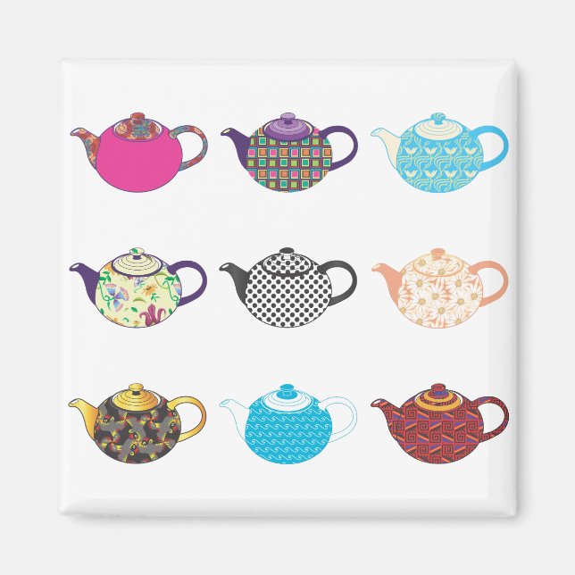 Imán Tea Kettles multicolor (Frente)