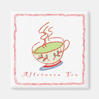Imán Tea Square Magnet por la tarde