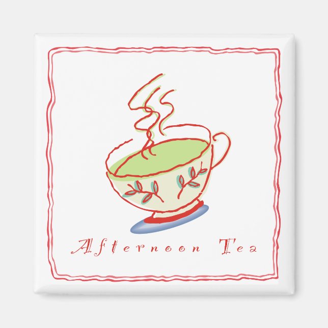 Imán Tea Square Magnet por la tarde (Frente)