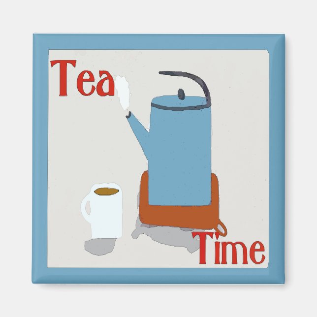 Imán Tea Time Blue Pot (Frente)