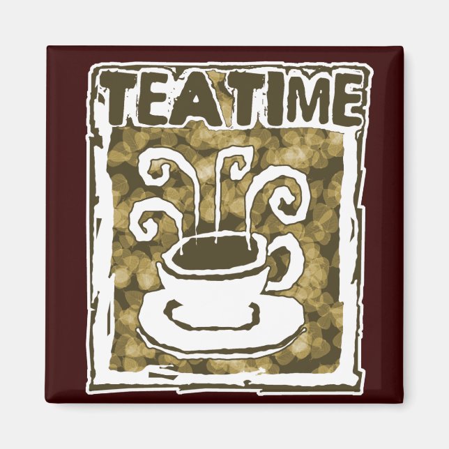 Imán Tea Time Cup con vapor (Frente)