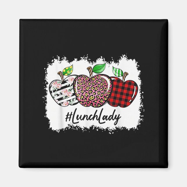 Imán Teach Love Insre Lunch Lady Leopard Red Plain  (Frente)