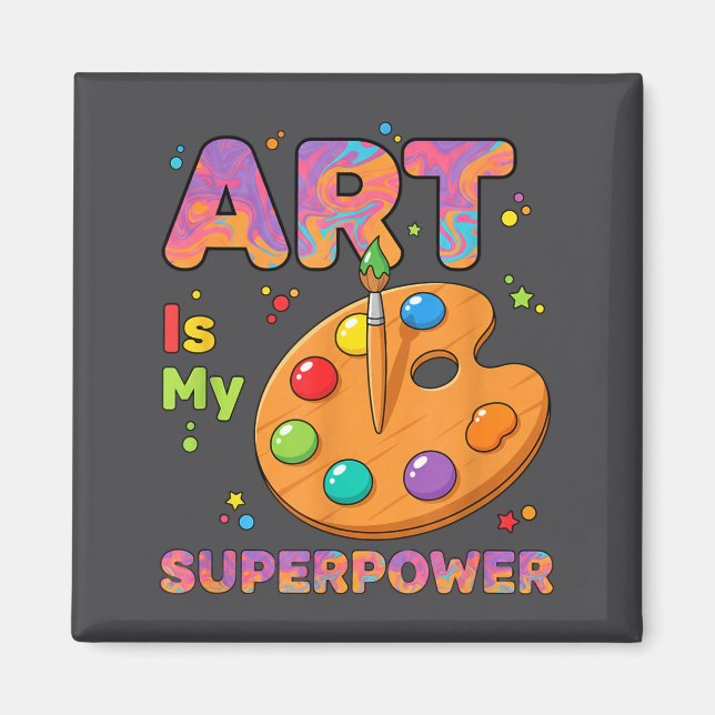 Imán Teacher - Art Is My Superwer Art Teacher Drawing P (Frente)