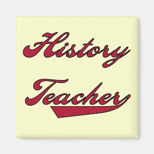 Imán Teacher de historia camisetas y regalos rojos
