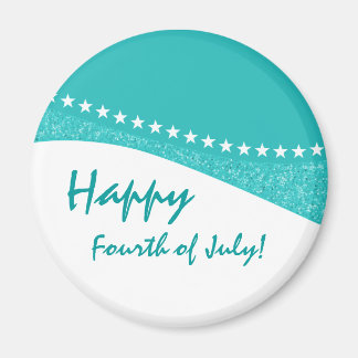 Imán Teal Dazzling Star Curves Magnet