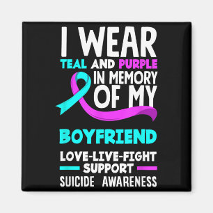 Imán Teal Purple En Memoria Del Novio Suicidio