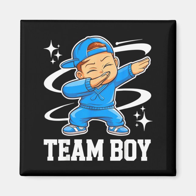 Imán Team Boy Gender Reveal Party Baby Announcement  (Frente)