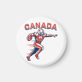 Imán Team Canada Football Dynamic Patriotic Athlete Art