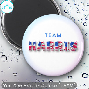 Imán TEAM HARRIS Kamala Harris Cartas en globo con band