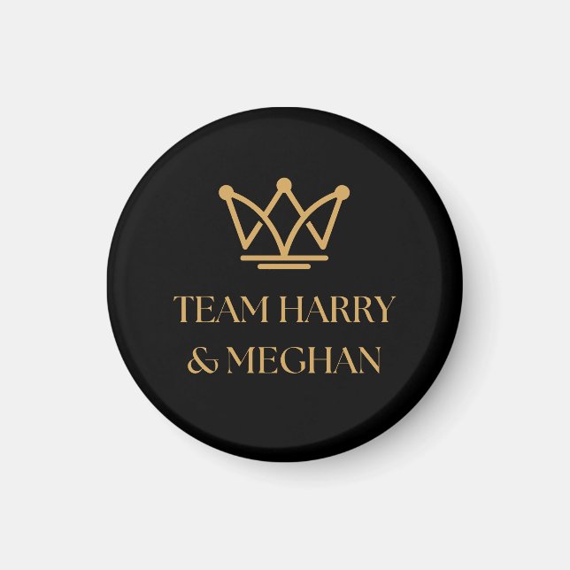 IMÁN TEAM HARRY & MEGHAN CON GOLD CROWN (Frente)