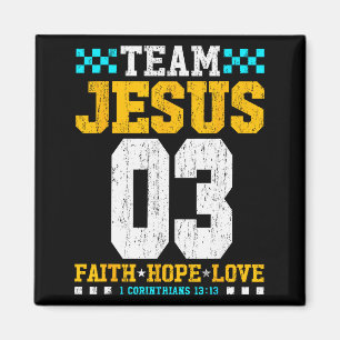 Imán Team Jesús 03 Fe Esperanza Amor Biblia Cristiana V