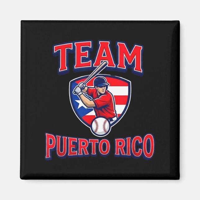 Imán Team Puerto Rico Baseball Flag Patriotic  (Frente)
