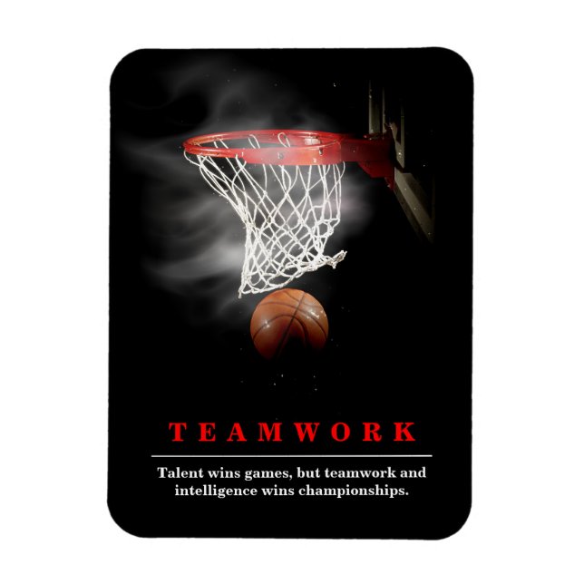 Imán Teamwork Basketball Motivational Inspirational (Vertical)