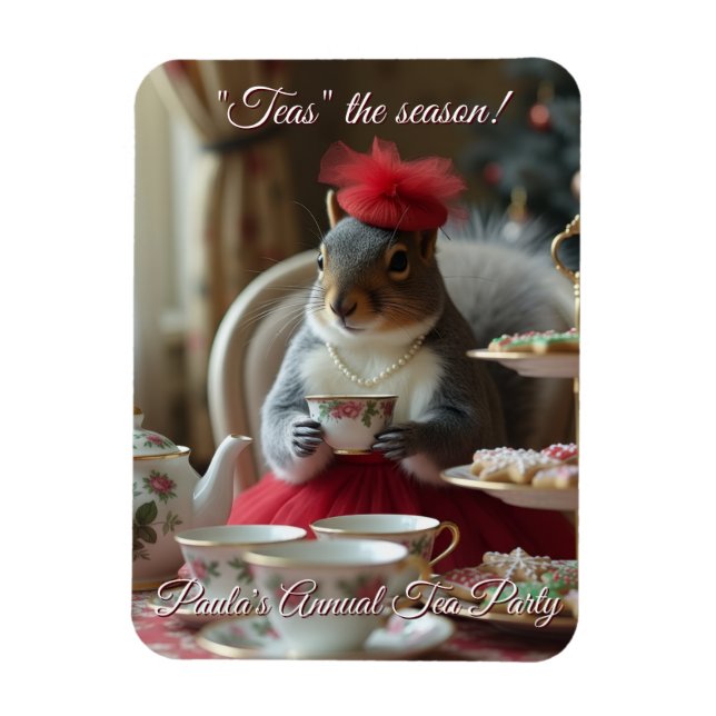 Imán "Teas" la invitación de temporada (Vertical)